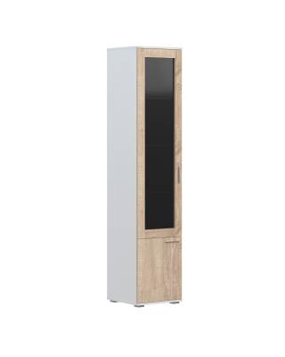 Шкаф-витрина с комбинированными дверьми BRVGF 45(L) Дуб Сонома светлый/Белый 450х450х2100 