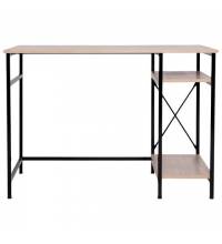 Стол  "SMART CD-018", 1100х600х765 мм, ЛОФТ, 2 полки, металл/ЛДСП ясень шимо светлый, каркас черный, 641945