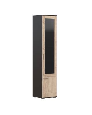 Шкаф-витрина с комбинированными дверьми BRVGF 45(R) Дуб Сонома светлый/Легно темный 450х450х2100 
